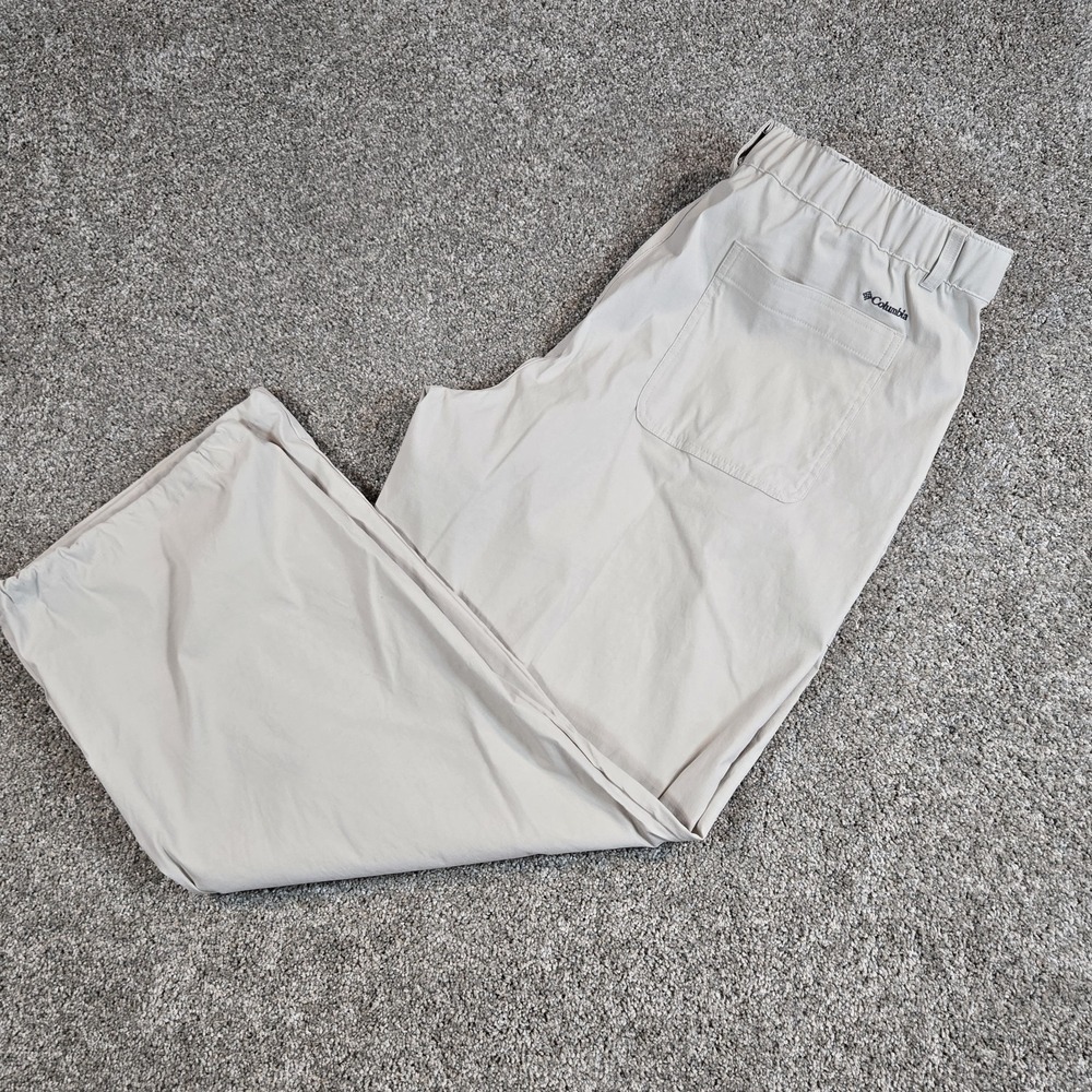 Columbia Brea Falls Trouser Pants Womens XXL Tan Logo Nylon Stretch High Rise